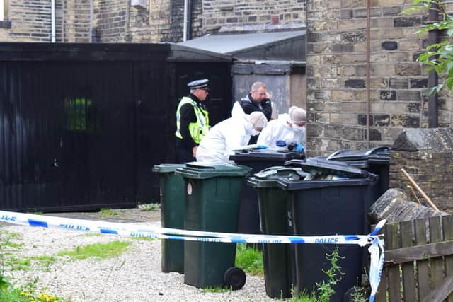 Pictures from scene of Queensbury stabbing that left three seriously injured