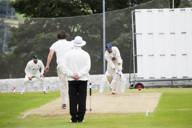 Cricket - Blackley v Mytholmroyd. Shazad Hassan bats for Mytholmrod
