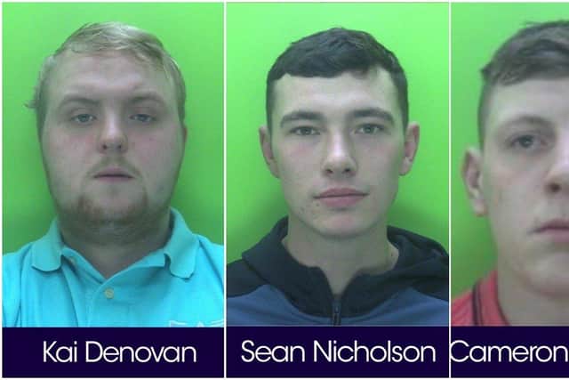 From left, Kai Denovan, Sean Nicholson and Cameron Matthews. Photos: Nottinghamshire Police