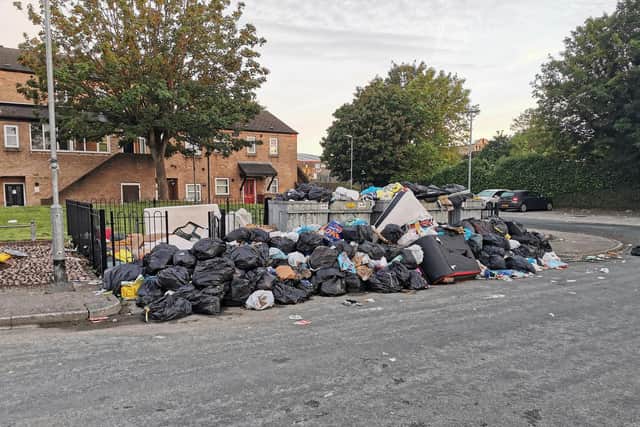 Lightowler Close in Halifax has seen piles of rubbish pile up