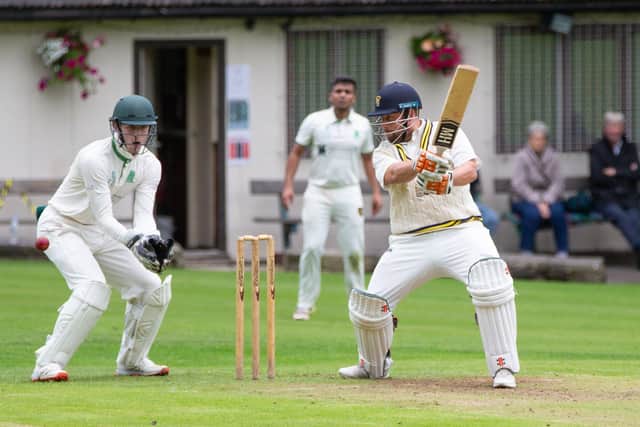 Actions from Booth v Blackley cricket, at Booth CC. PIctured is Rob Laycock