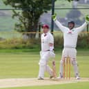 Actions from SBCI v Triangle, cricket at Sowerby Bridge CI. Pictured is Tom Smith out LBW
