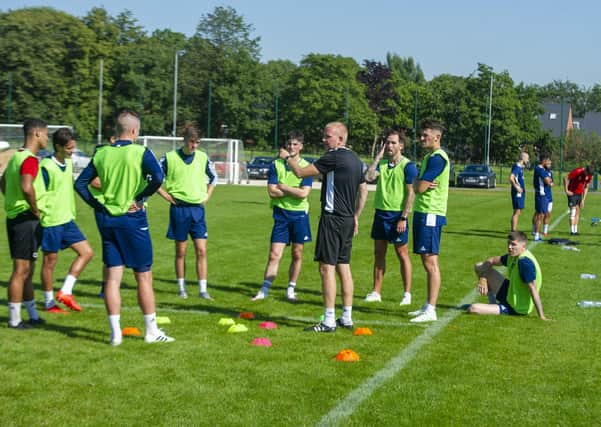 1 September 2020 .....   Manager Pete Wild with his Halifax Town players back pre-season training for the  start of the National League  Picture Tony Johnson