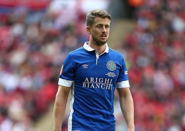 LONDON, ENGLAND - MAY 21:  Neill Byrne of Macclesfield Town in action during The Buildbase FA Trophy Final between York City and Macclesfield Town at Wembley Stadium on May 21, 2017 in London, England.  (Photo by Pete Norton/Getty Images)