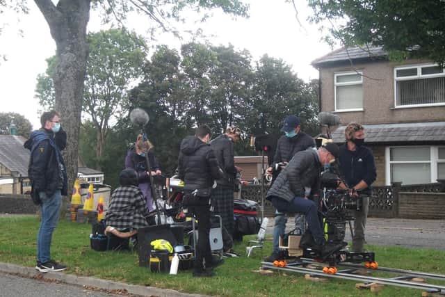 Dave Brown sent in these pictures of the television film crew filming a scene for the Channel 4 drama.