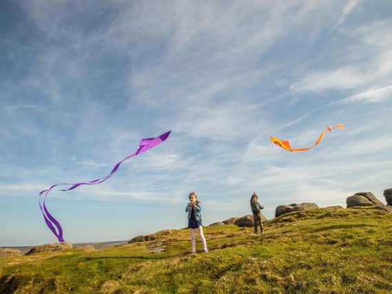 Kites take to the air in the South Pennines. Picture: Craig Shaw.
