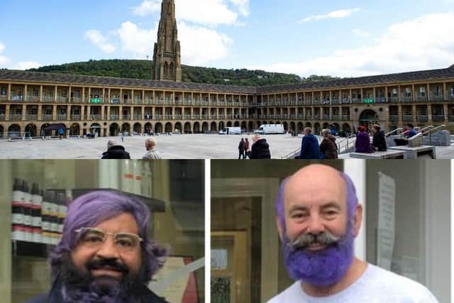 Ramesh Mistry and Ken Robertshaw of the Rotary Club of Halifax have dyed their hair and beards purple