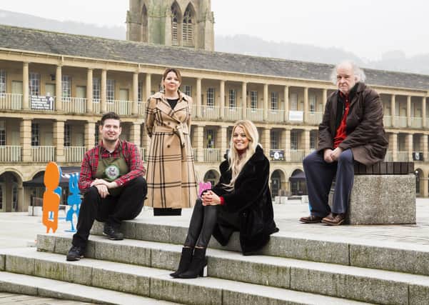 Businesses in The Piece Hall still opperating during lockdown 2. From the left, Ross Denby from Just Gaia, chief executive Nicky Chance-Thopmson, Kate Owen from House of 925, and Nock Jones from Off The Wall.