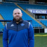 Coach Simon Grix at the launch of newly named Halifax Panthers, formerly Fax RLFC at the Shay, Halifax