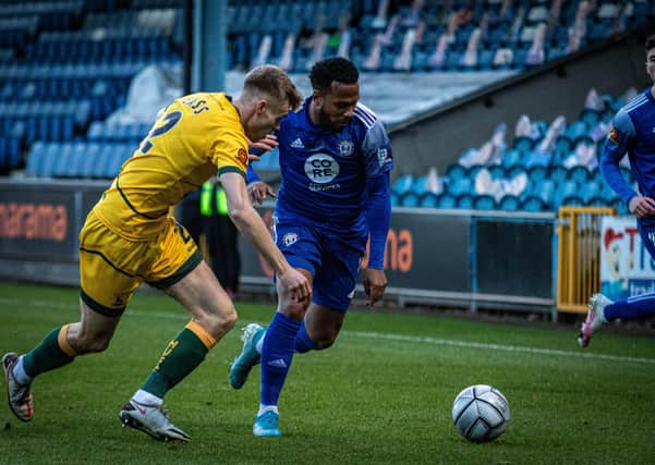 FC Halifax Town's clash with Hartlepool in the FA Trophy. Photo: TS Media