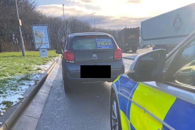 The car was seized at Hartshead services