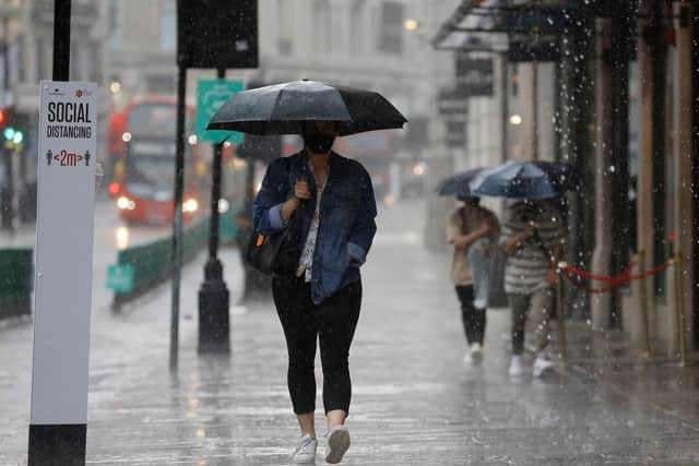 An amber weather warning for rain has been issued by the Met Office (Getty Images)