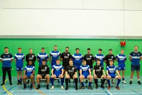 Rugby Development Officer Andy Holleyhead with the Halifax Panthers Rugby Academy men’s team.