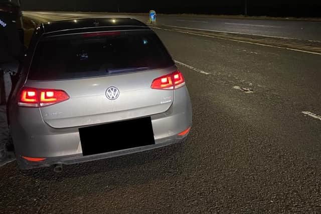 The VW Golf was stopped in Rishworth (Picture West Yorkshire Police)