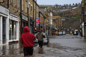 Hebden Bridge was badly hit by Storm Ciara in February 2020. Pic by Oli Scarff for AFP via Getty Images
