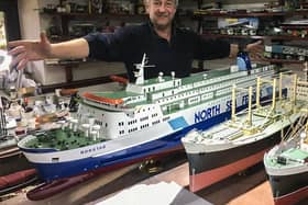 Carl Barlow, 57, has been working on the laborious project to create a 6ft model of the MV Norstar for the last three years