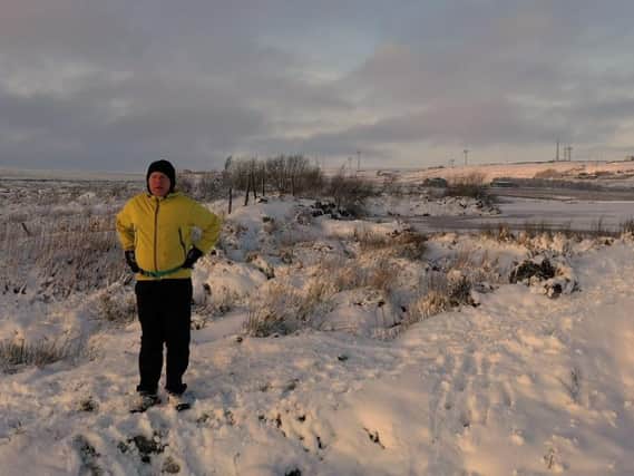 Nick Small while fell running in the snow around Calderdale. Picture: Nick Small