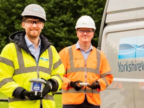 Yorkshire Water's innovation programme manager, Sam Bright and Stantec's Damian Crawford