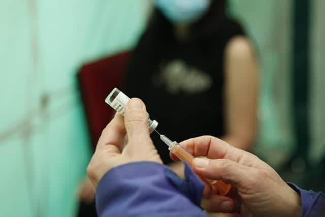 A dose of the Covid-19 vaccine. (Photo by Hollie Adams/Getty Images)