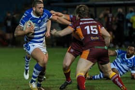 Action from Halifax's defeat to Batley. Pic: Simon Hall/OMH Rugby Pics