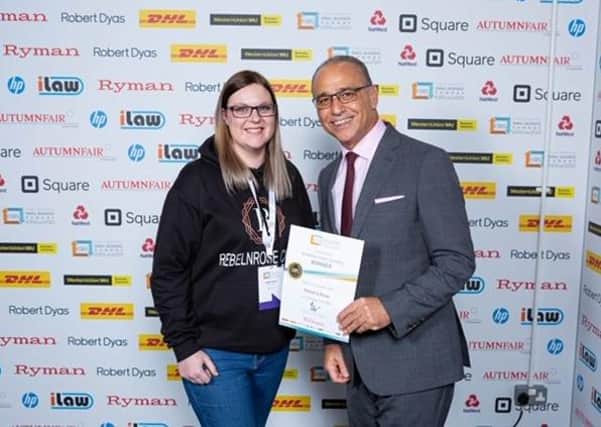 Helen Sayer with Theo Paphitis