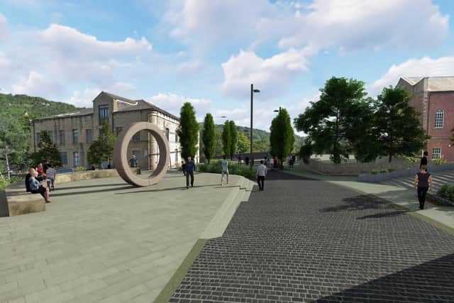 How the town centre could look outside Square Chapel and Halifax library