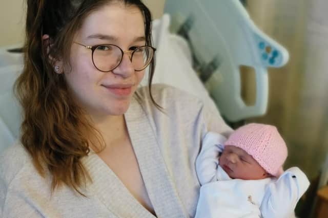Margo - the first baby to be born on New Year's Day at Calderdale and Huddersfield's maternity services - with mum Heather Rees
