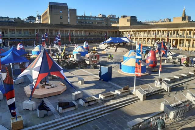 The scene at The Piece Hall in Halifax
