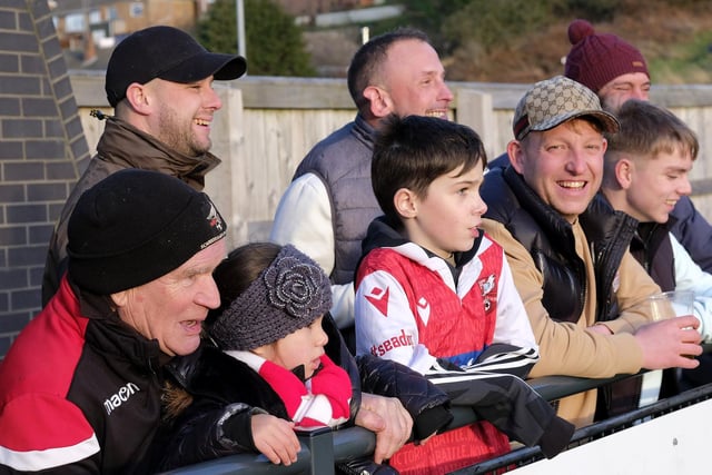 Boro fans are all smiles at the game v grantham Town