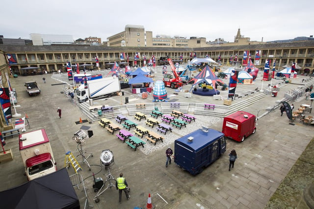Preparations for the filming are well underway at The Piece Hall