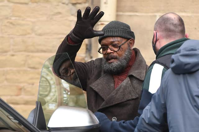 Samuel L Jackson have Hollie a wave while she was waiting outside The Piece Hall