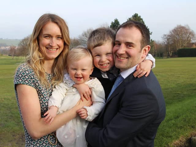 Nick Smith with his wife Rachel and children, Hadyn and Georgia.