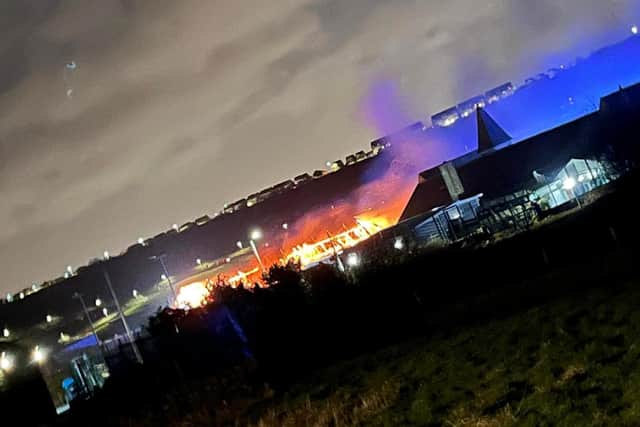 Emergency services are on the scene of a huge fire at a West Yorkshire school.