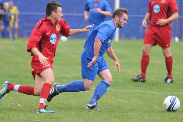 Ryan Poskitt scored twice in the opening half as Pontefract Collieries won 5-2 at Grimsby Borough to stretch their lead at the top of the NCE Division One to six points.