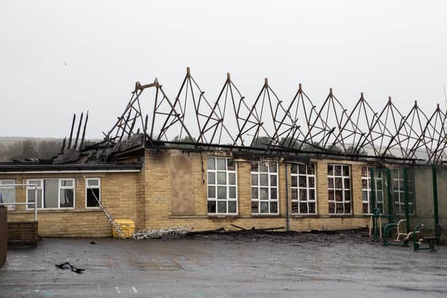 The fire at Ash Green Primary School in Halifax devastated the building. Photo by Bruce Fitzgerald