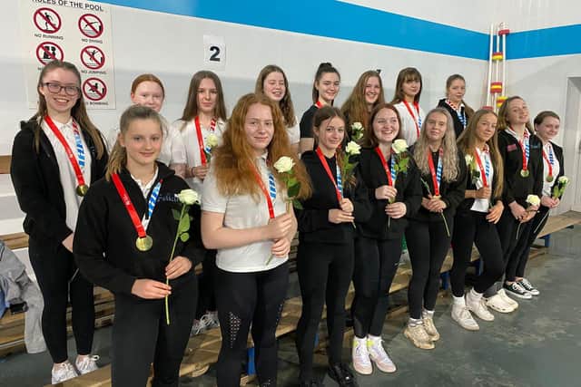 Gold medal winning members of Halifax Synchronised Swimming Club