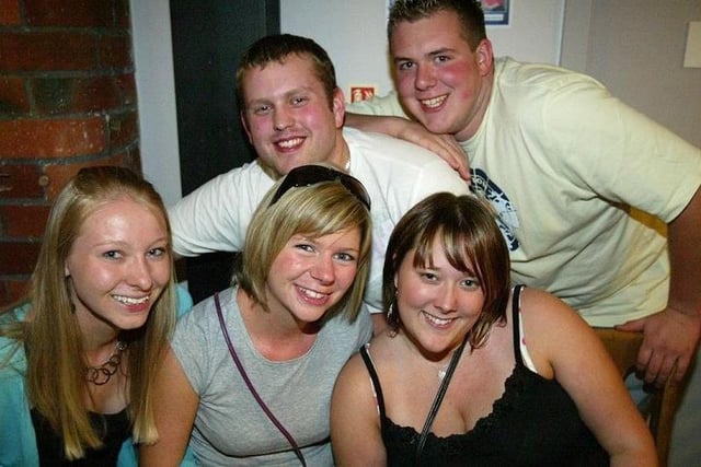 Kate, Hannah, Kat, Ben and Pete on a night out in Sowerby Bridge in 2007.