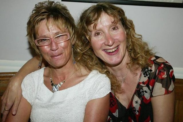 Liz and Angie on a night out in Sowerby Bridge in 2007.