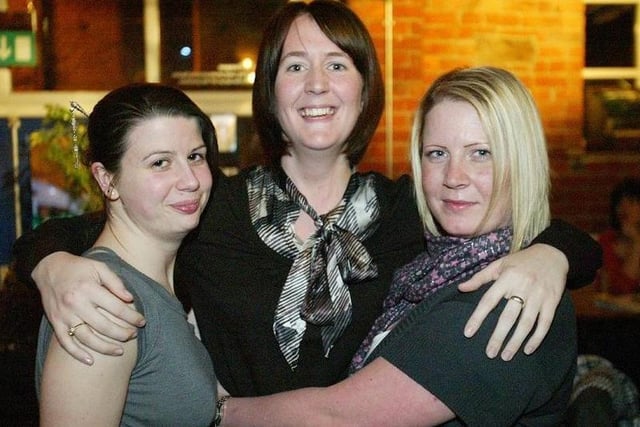 Haley, Becky and Sam on a night out in Sowerby Bridge in 2008.