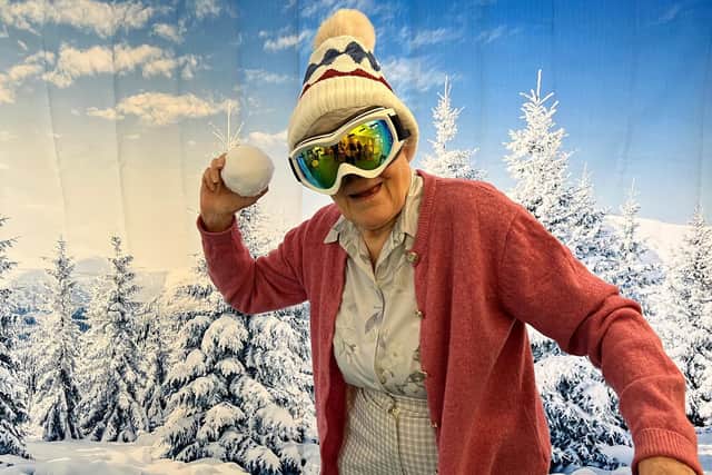 Resident Anne MacDonald aged 89, loved the snowball throwing game! (1)