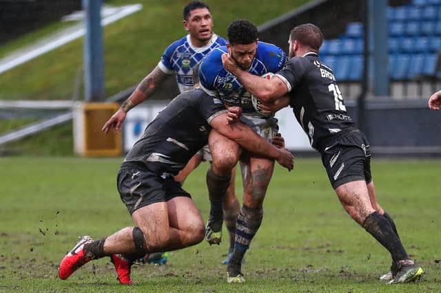Action from Halifax Panthers' 9-8 loss to Widnes Vikings last week. Picture: Simon Hall