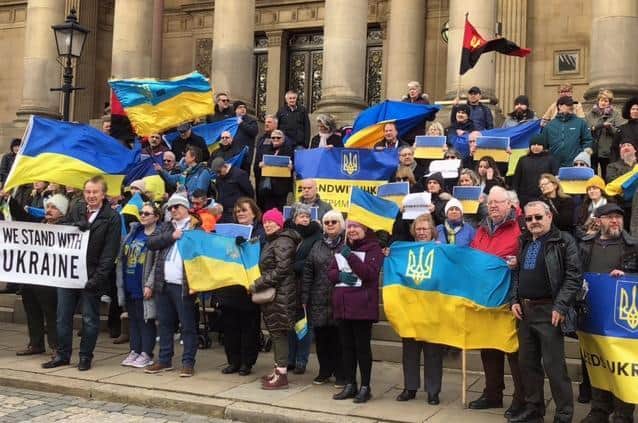 Members of Halifax’s Ukrainian community showed their support for Ukraine against Russia’s threat of invasion at the Stand With Ukraine event in Leeds last month.