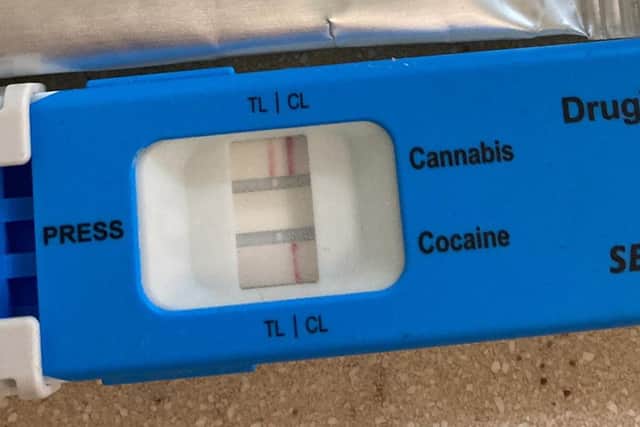 The positive drugs test (Picture West Yorkshire Police)