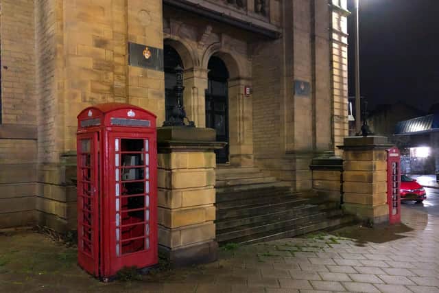 The phone boxes in Elland. Photos by John Harvey