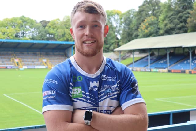 Cory Aston, a tryscorers for Halifax at Featherstone. Picture: courtesy Halifax RL.