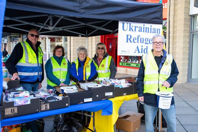 Halifax Calder Rotary Club collecting for Ukraine at The Woolshops on Saturday