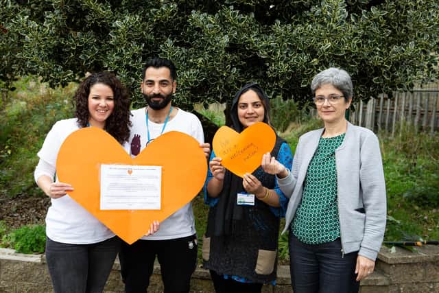 St Augustine's Centre in Halifax is asking people to help them create a giant orange heart to show support for refugees.