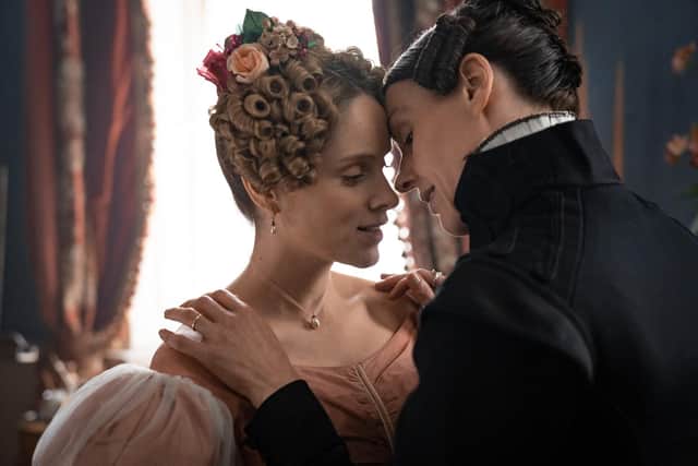 Ann Walker (SOPHIE RUNDLE), Anne Lister (SURANNE JONES). Picture: Lookout Point/HBO/Aimee Spinks