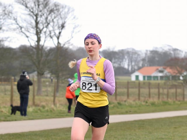 A Scarborough AC athlete in action at the East Yorkshire Cross Country League fixture at Sewerby
Photo by TCF Photography