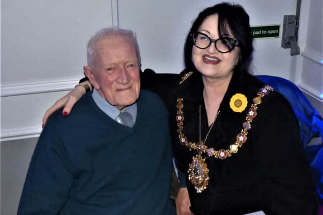 Terry with the Mayor of Todmorden.